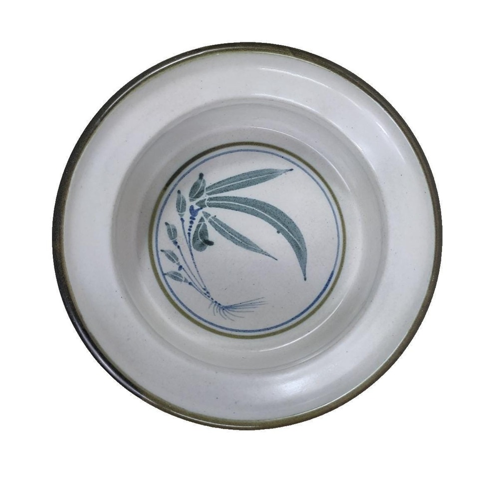 Vintage Signed Studio Art Pottery Stoneware Bowl Floral 8 Inch Westun